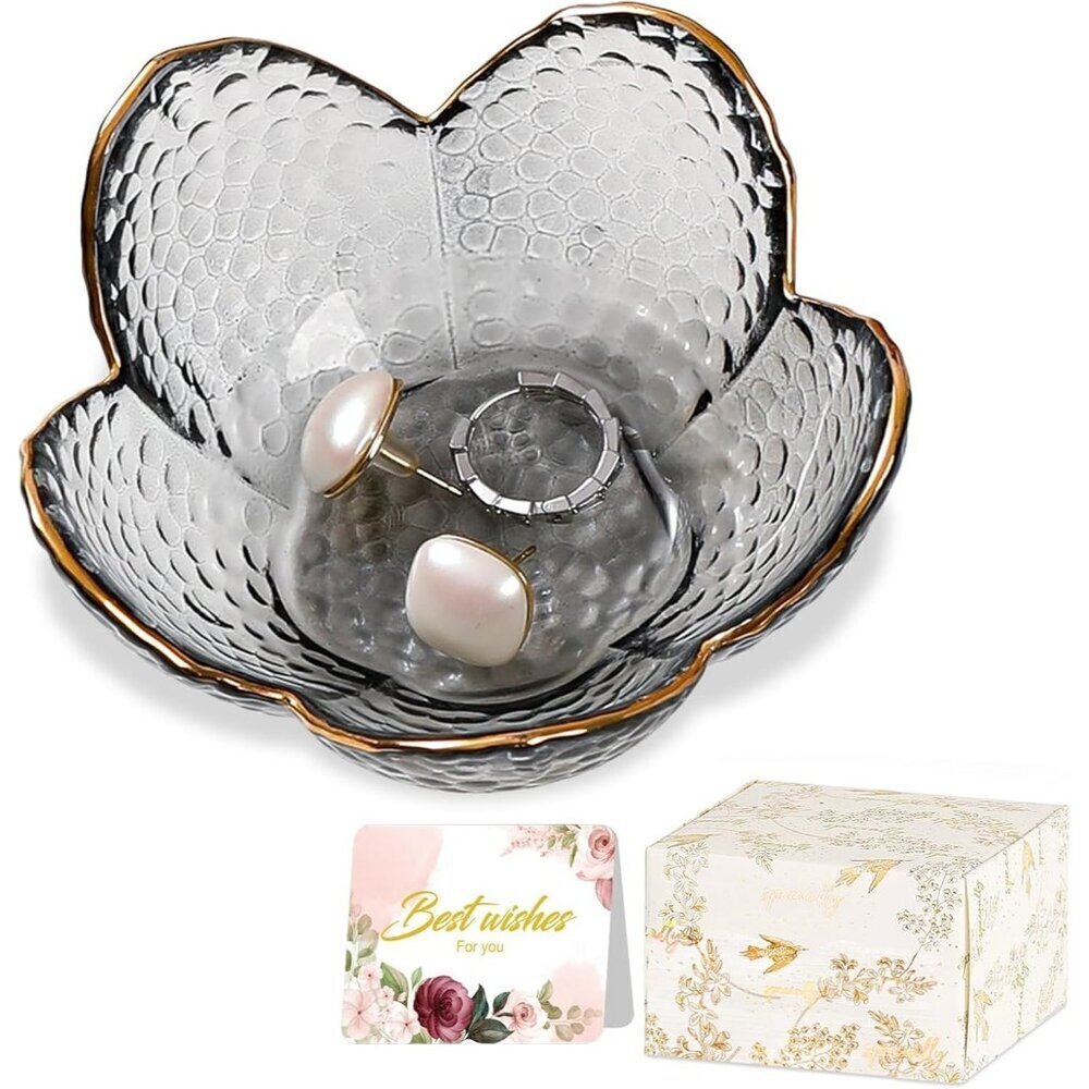 Women's Grey Trinket Dish Unique Birthday New Home Gifts Jewellery Tray - Picture 1 of 6